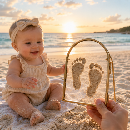 👣 Capture Baby's First Beach Steps – Sand Print Memory Frame