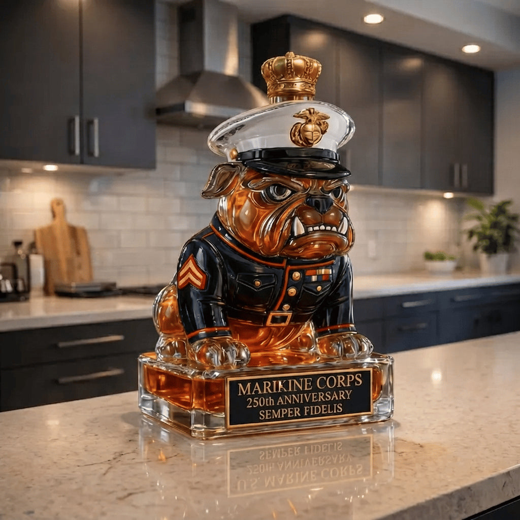 🔥🔥🔥250th Anniversary Military-Inspired Bulldog Whiskey Decanter Set