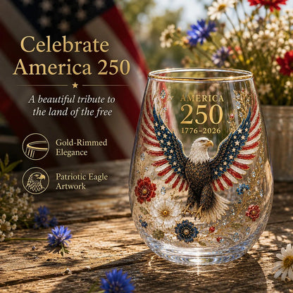 🦅 America 250 Eagle Glass Tumbler 🇺🇸 🥂