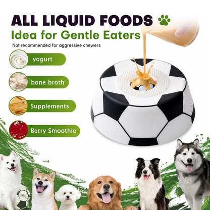 ⚽🐶 PAWPACE SOCCER-STYLE MULTI-PURPOSE DOG LICK BOWL