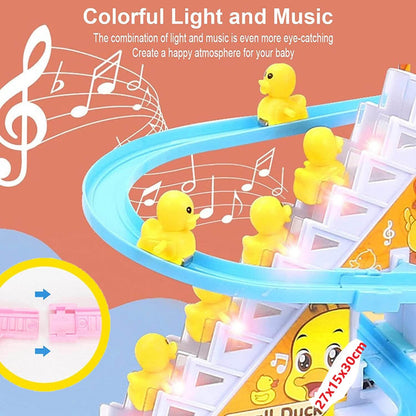 Funny Automatic Stair-Climbing Ducklings Cartoon Race Track Set
