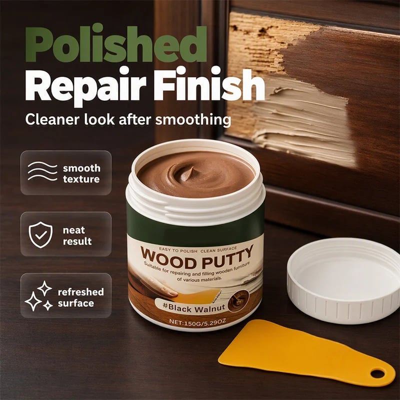 🚪Wood Repair Filler Putty – Fills Cracks & Chips, Smooths Surfaces