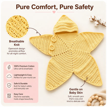👶 StarSnuggle™ Handmade Knitted Starfish Baby Sleeping Bag