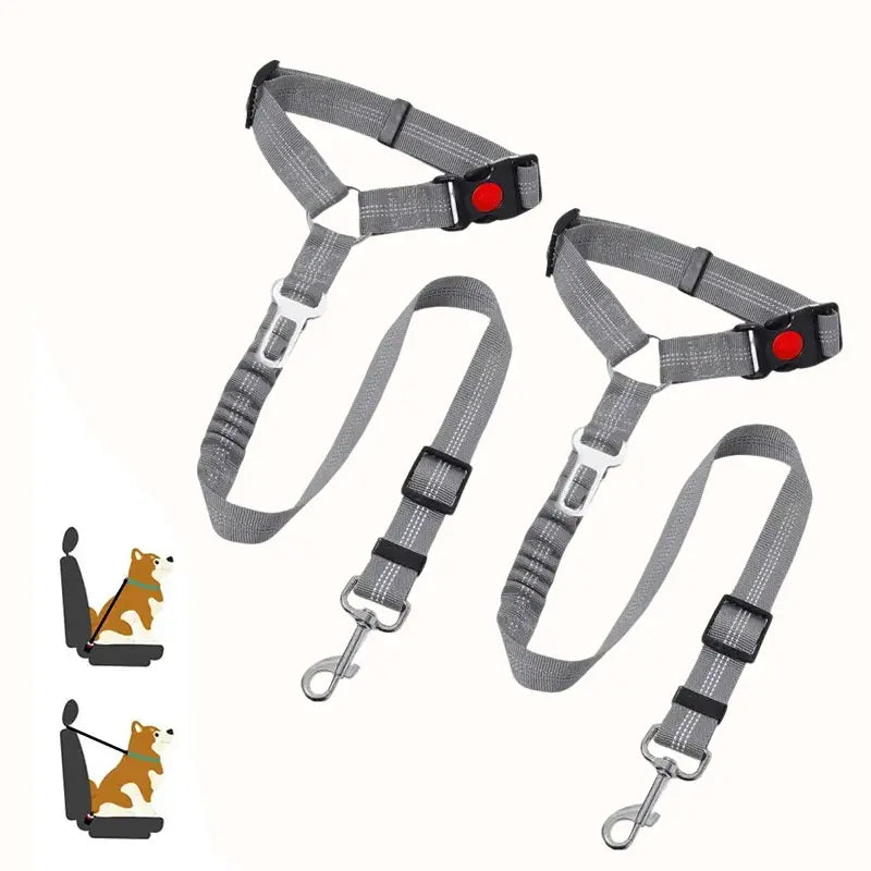 2-Pack Pet Car Seat Belt Dog Leash