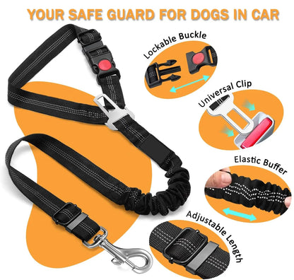 2-Pack Pet Car Seat Belt Dog Leash