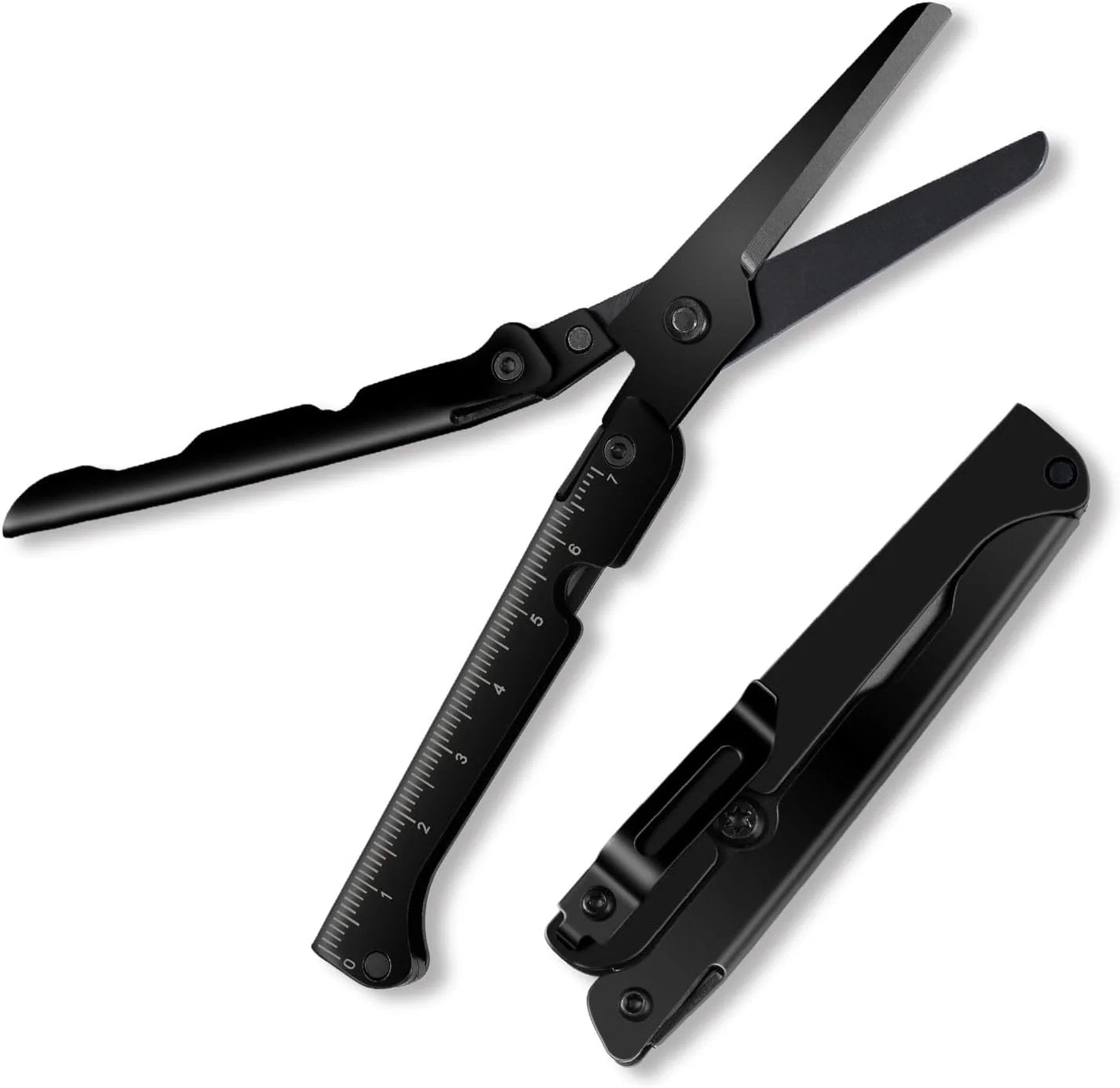 ✂️ 2-in-1 Foldable EDC Scissors with Built-In Ruler