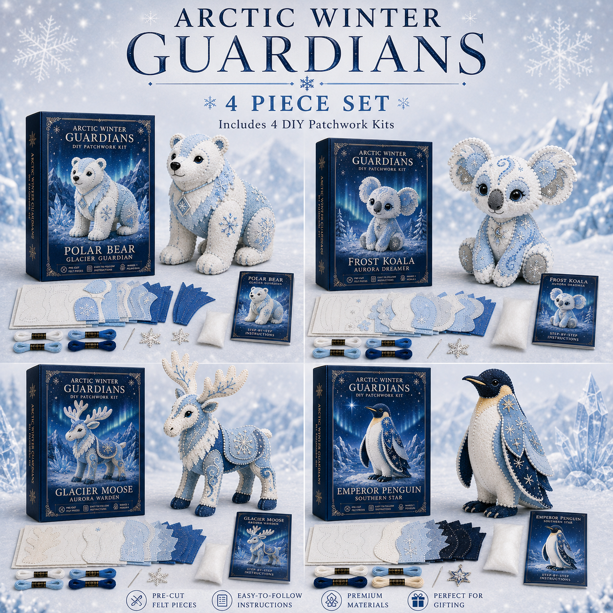Arctic Winter Guardians DIY Patchwork Kit –🔥Easy, Relaxing & Satisfying to Make