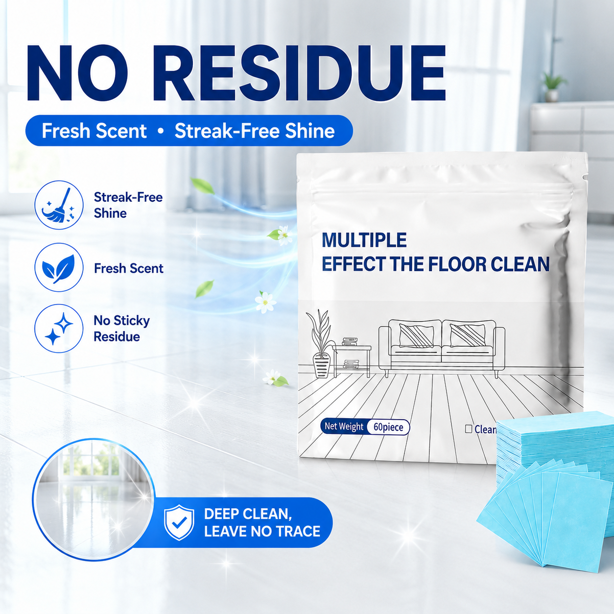 ✨Multi-Effect Floor Cleaning Tablets, Fast Dissolving, No-Rinse Formula for Hardwood, Tile & All Floor Types