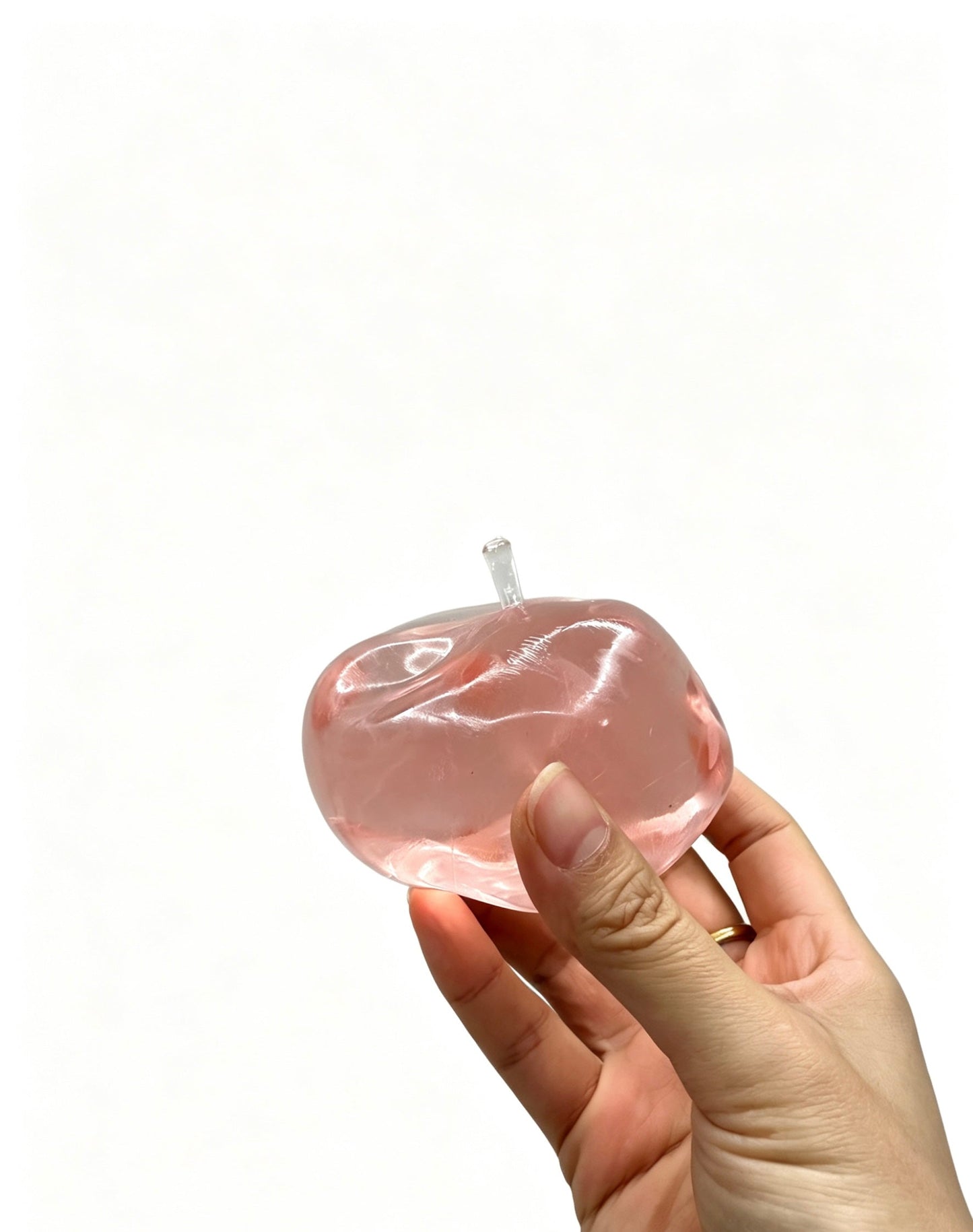 🍎Apple Squishy Toy, Glass Gloss Semi-Transparent Zero bounce-back Fidget Stress Ball