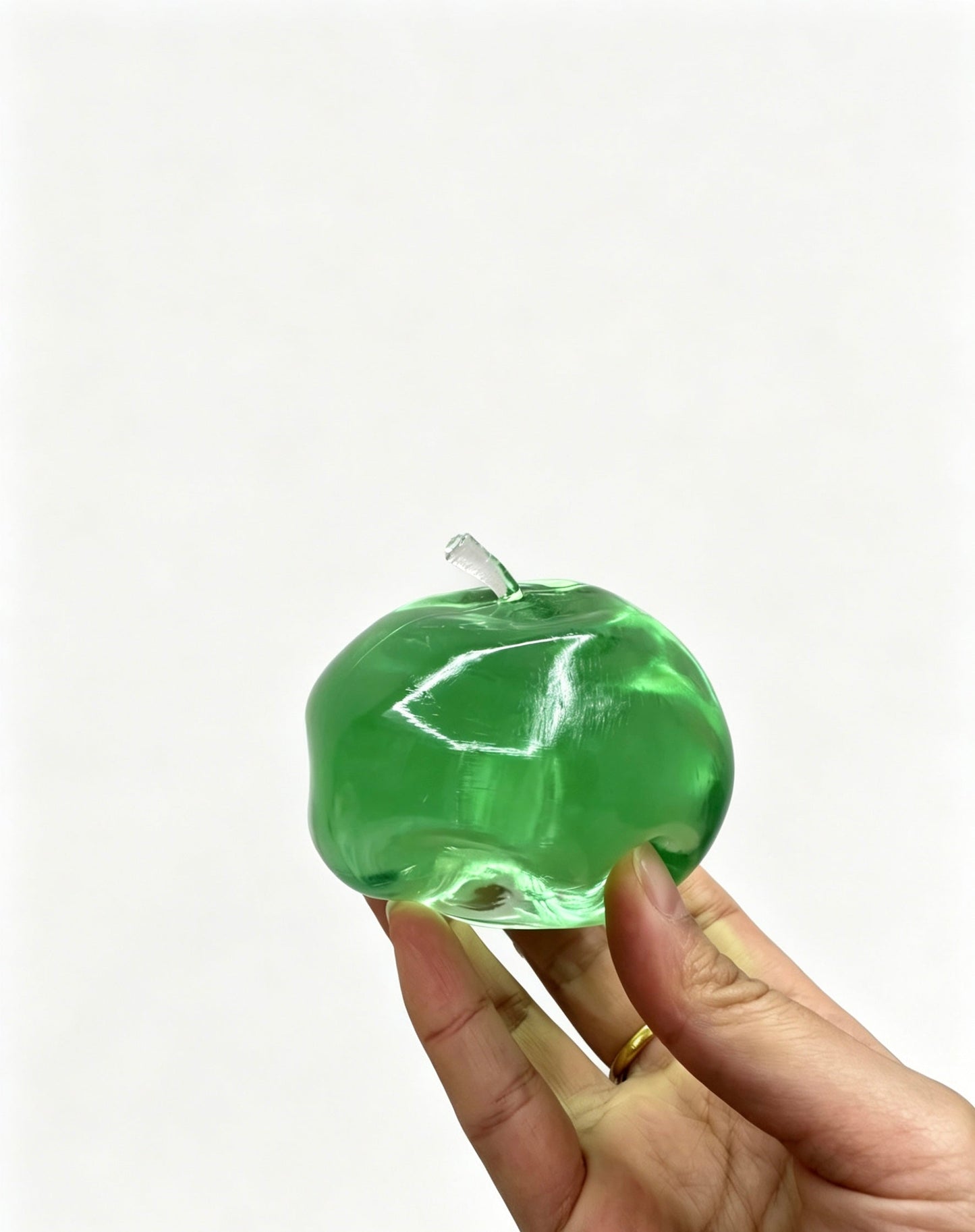 🍎Apple Squishy Toy, Glass Gloss Semi-Transparent Zero bounce-back Fidget Stress Ball
