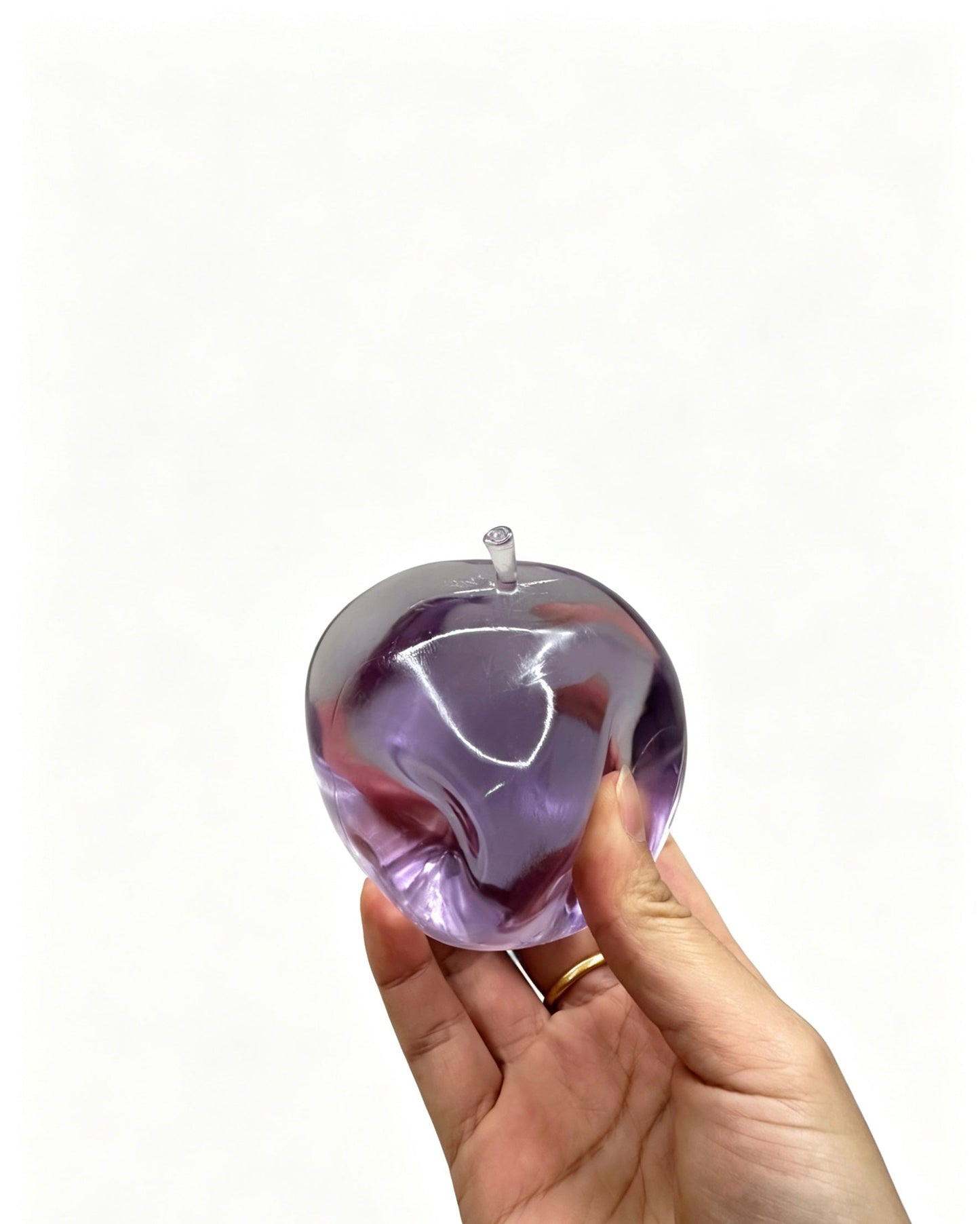 🍎Apple Squishy Toy, Glass Gloss Semi-Transparent Zero bounce-back Fidget Stress Ball