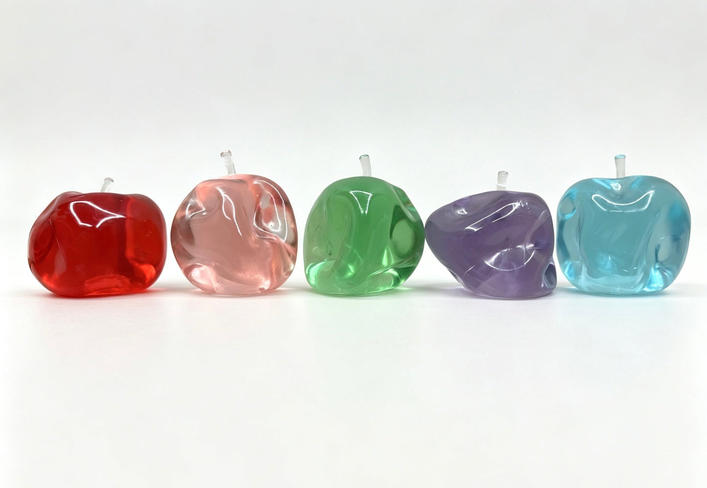 🍎Apple Squishy Toy, Glass Gloss Semi-Transparent Zero bounce-back Fidget Stress Ball