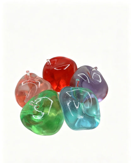 🍎Apple Squishy Toy, Glass Gloss Semi-Transparent Zero bounce-back Fidget Stress Ball