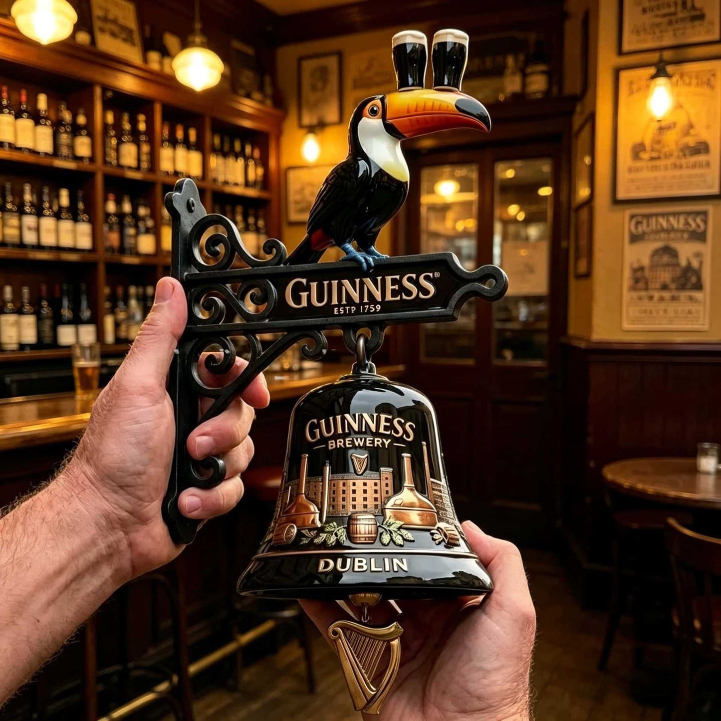 🍺Guinness Toucan Cast Iron Door Bell