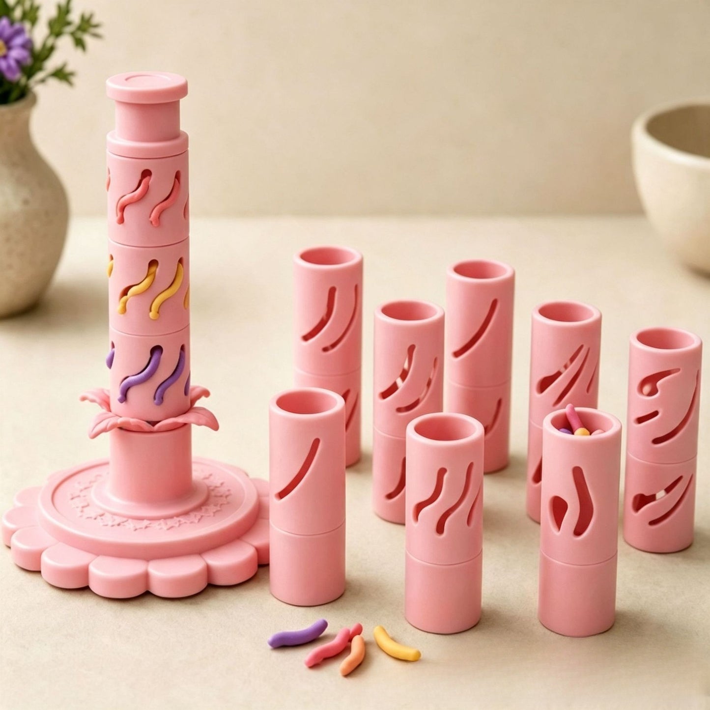 🌷Modular Clay Bloom Maker with 9 Shaping Sleeves🎨