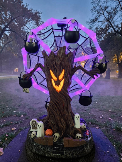 👻 Haunted Ghost Tree Ferris Wheel – Animated Halloween Tabletop Decoration With Lights🎃