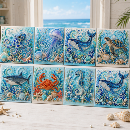 🌊✨💯Ocean Theme Pearl Art DIY Kit – Relaxing DIY Craft to Create Stunning Coastal Artwork