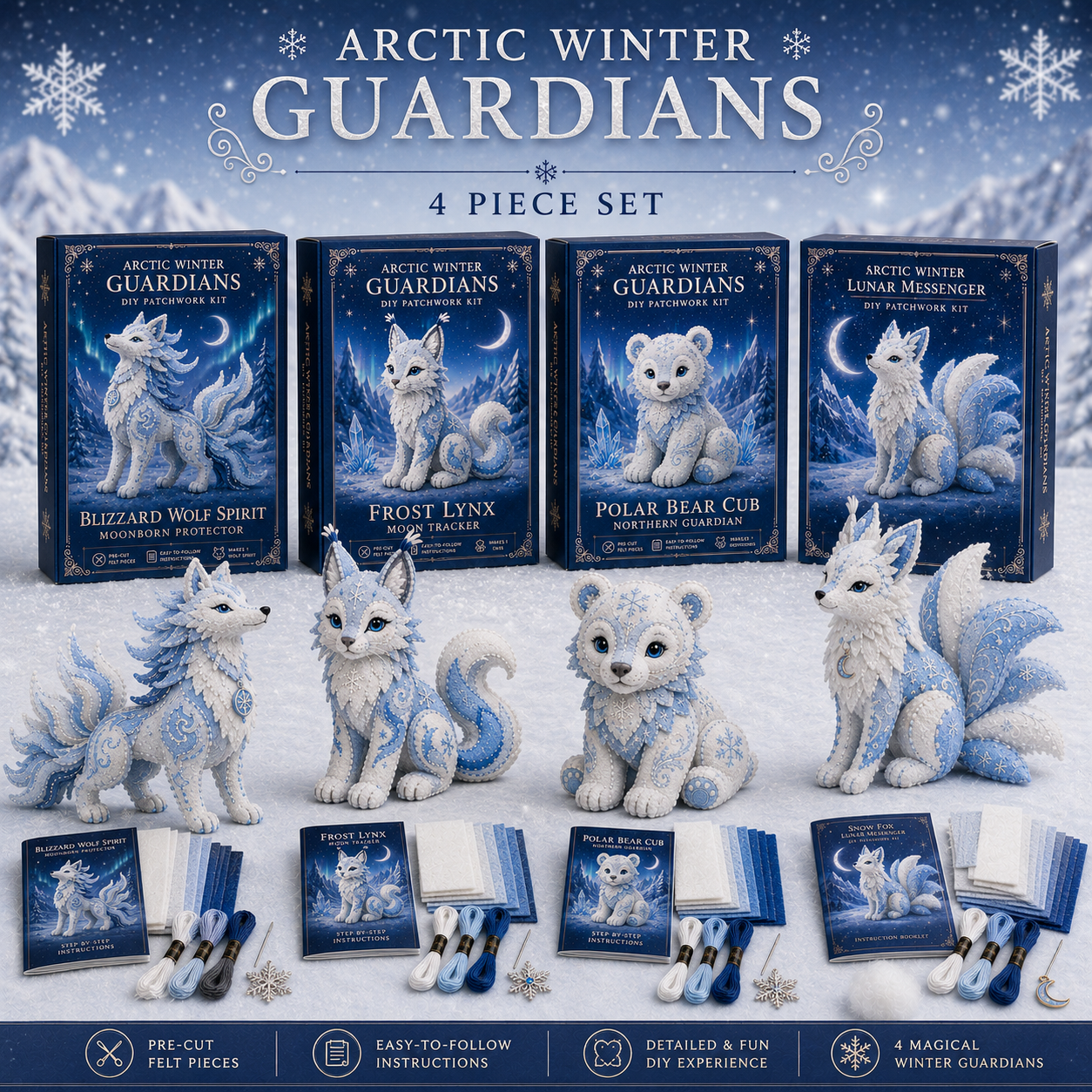 Arctic Winter Guardians DIY Patchwork Kit –🔥Easy, Relaxing & Satisfying to Make