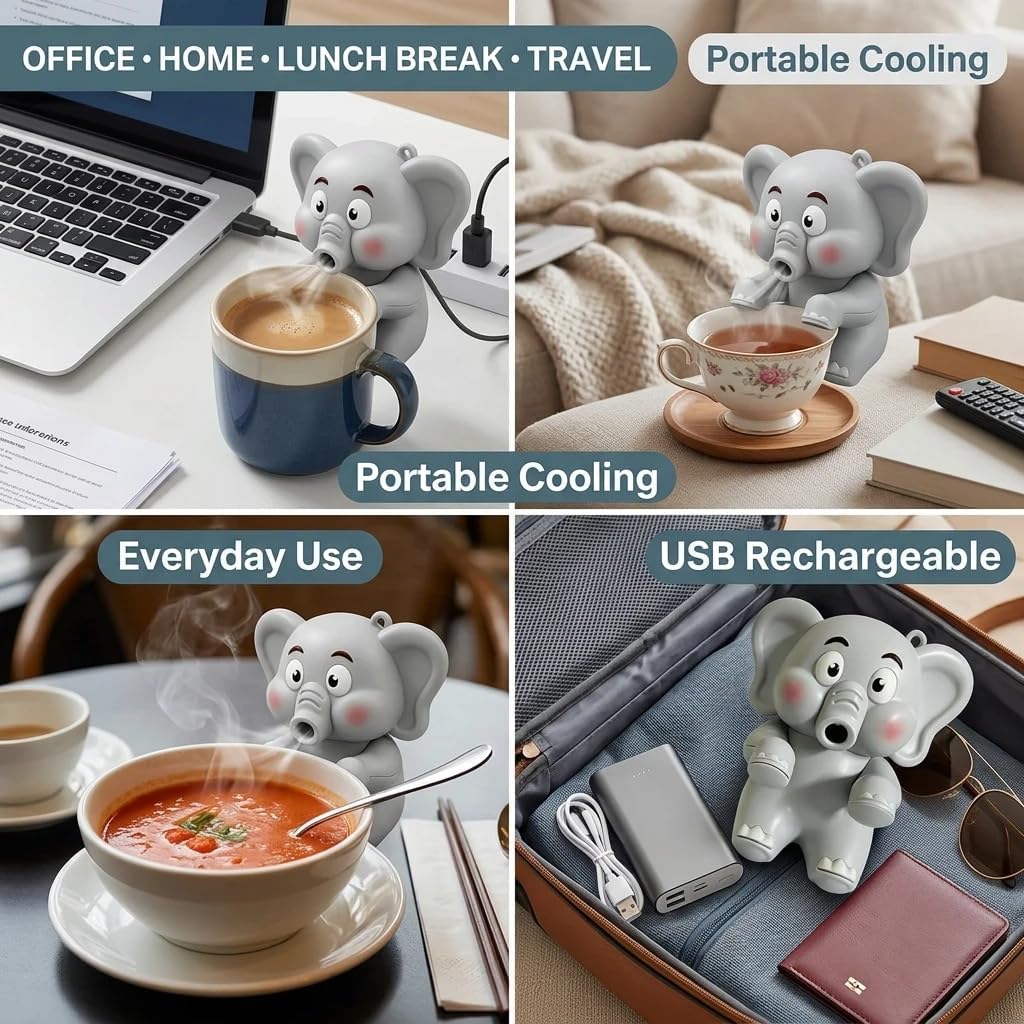 🌬️ QuickCool Hands-Free Food Fan