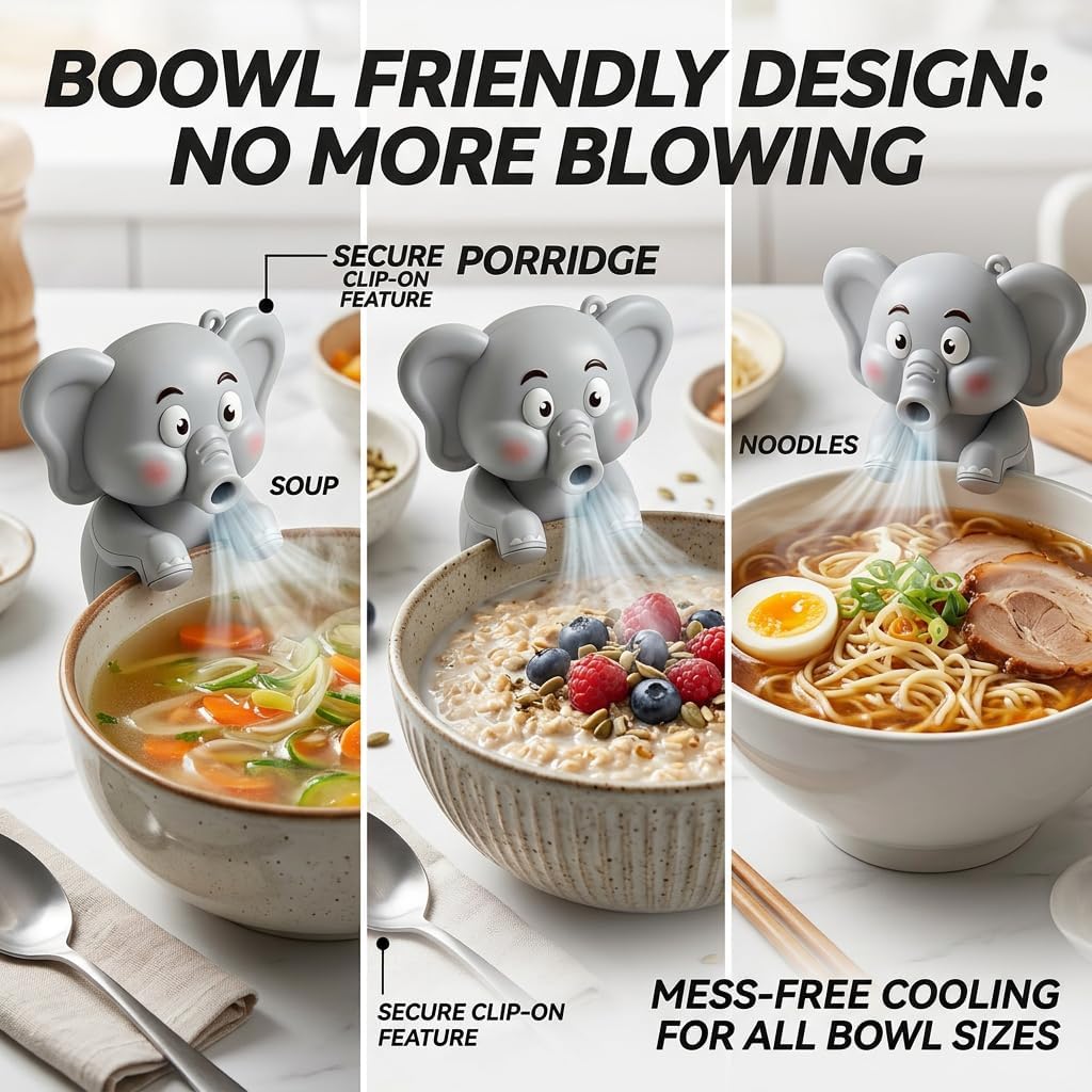 🌬️ QuickCool Hands-Free Food Fan