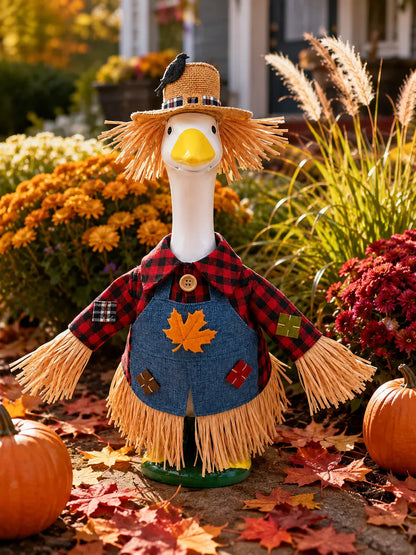 🦢VALORS TOP™Scarecrow Porch Goose Outfit for 23" Plastic/ Cement Goose Statues