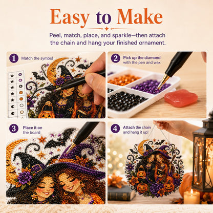 🎃🍂 DIY Rustic Harvest Pumpkin Diamond Art Window Suncatcher