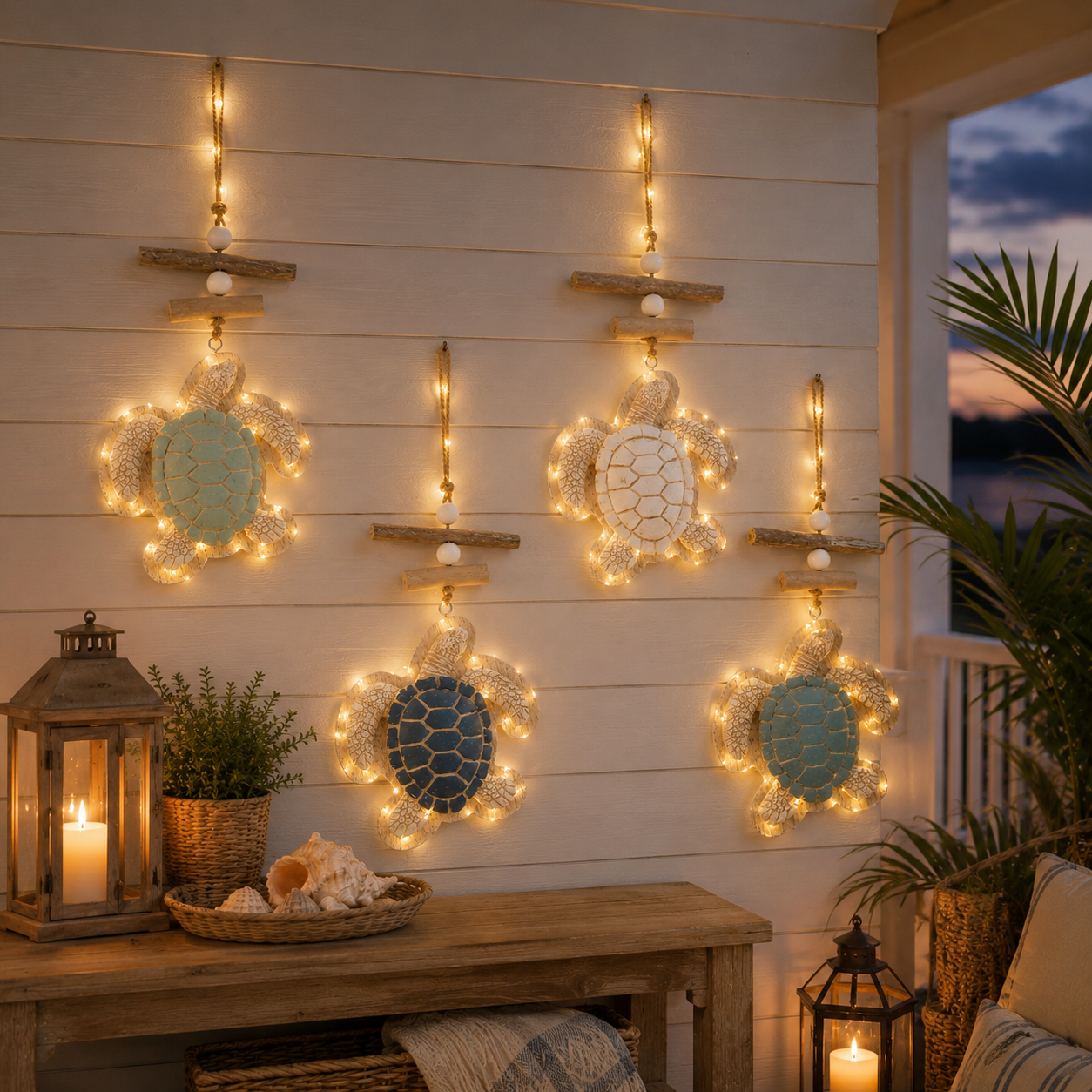 🐢Lighted Coastal Sea Turtle Wall Decor with Remote
