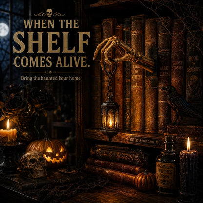 💀Skeleton Hand Lantern Bookshelf Light
