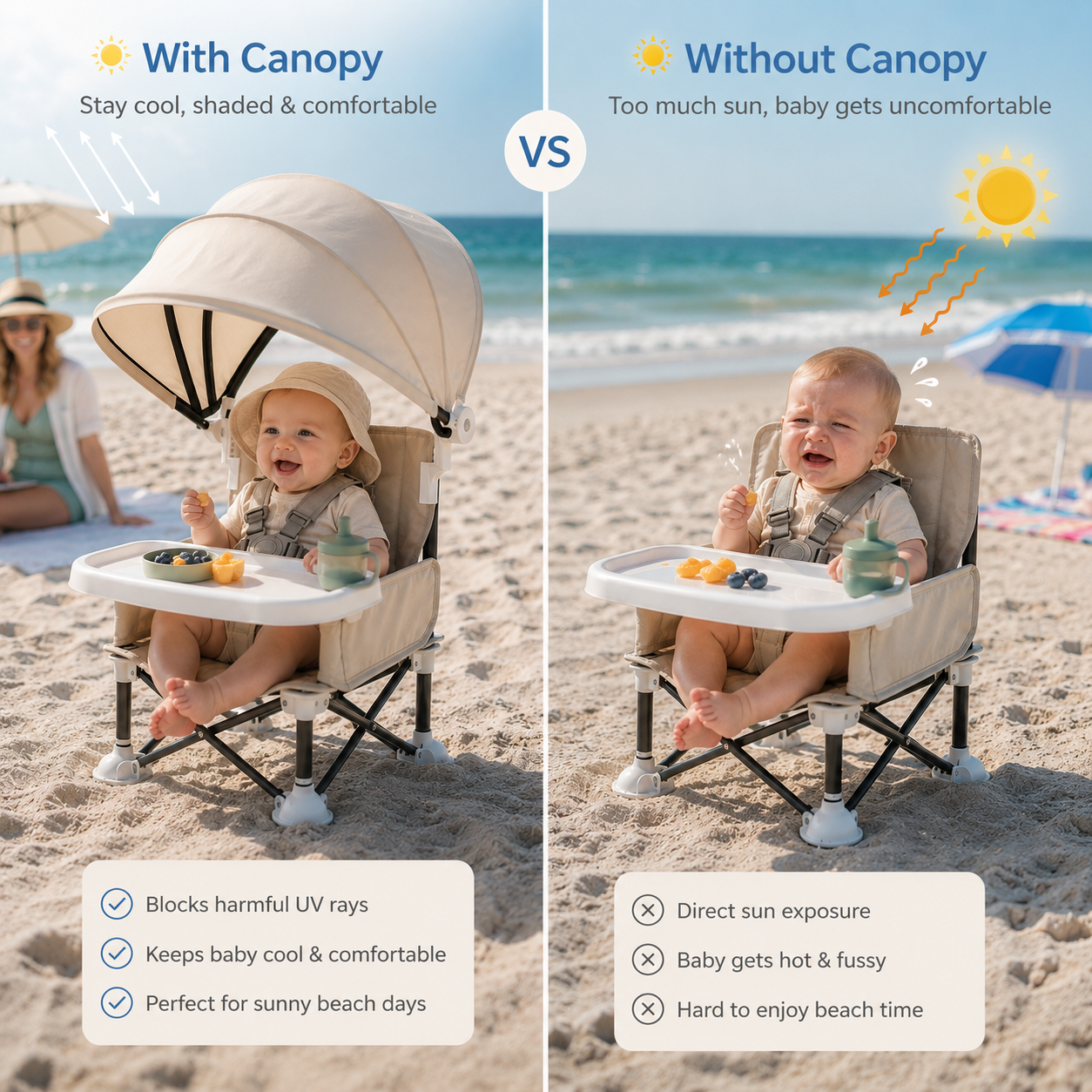 👶 Portable Baby Travel Seat | Feed Anywhere, Fold in Seconds