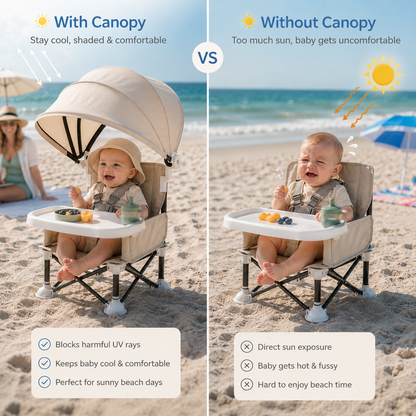 👶 Portable Baby Travel Seat | Feed Anywhere, Fold in Seconds