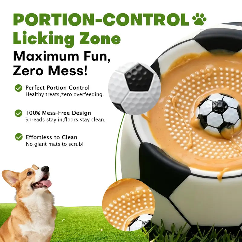 ⚽🐶 PAWPACE SOCCER-STYLE MULTI-PURPOSE DOG LICK BOWL
