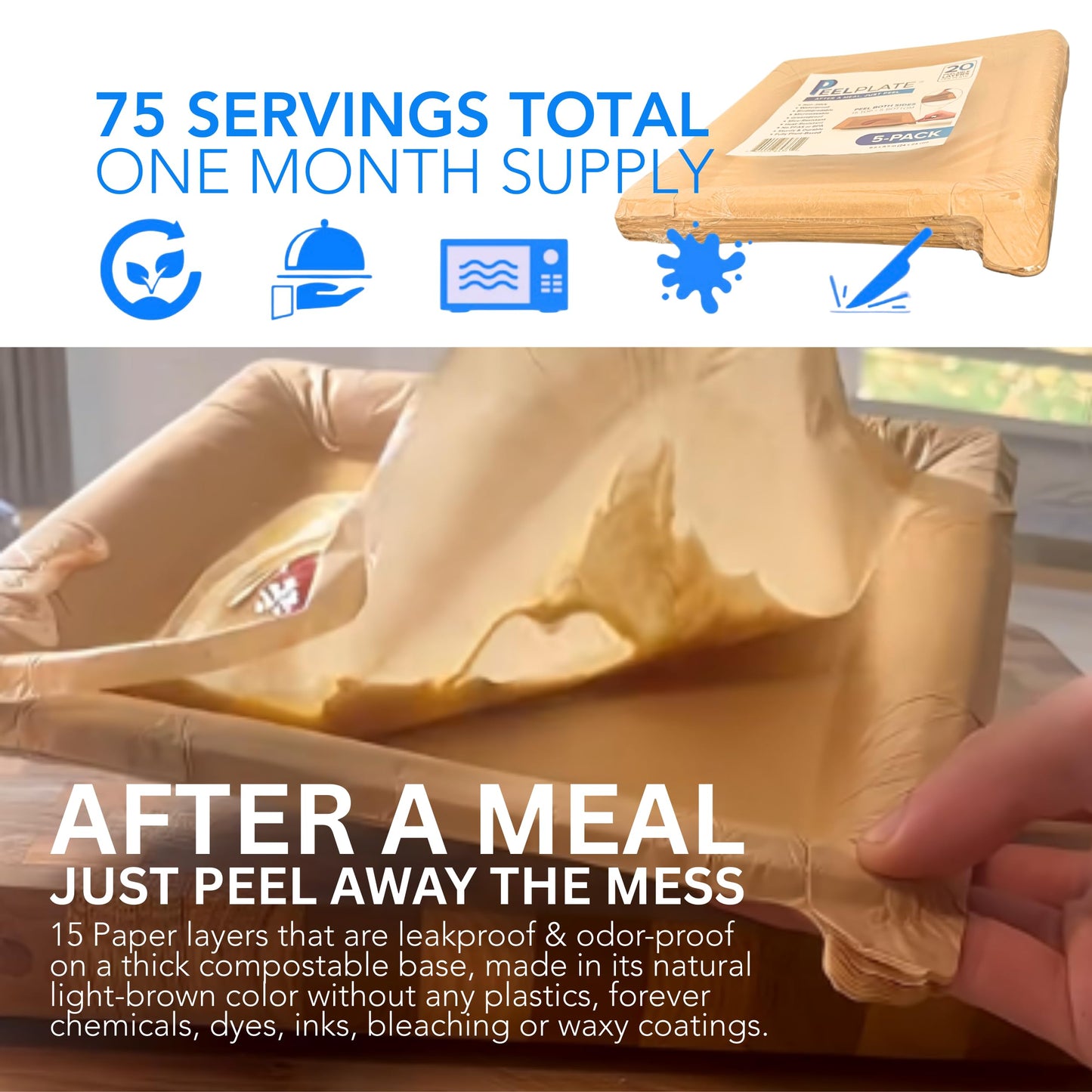 🍽️ Peel Plate Multi-Layer Reusable Dinner Plates