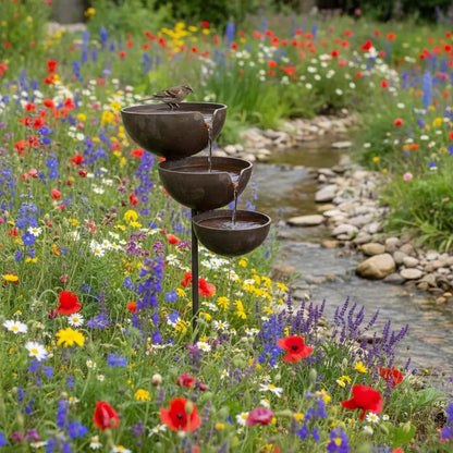 🌿🐦Bring Life Back To Your Garden – Peaceful Cascading Rain Catcher Bird Bath For Welcoming Garden Wildlife🌿🐦