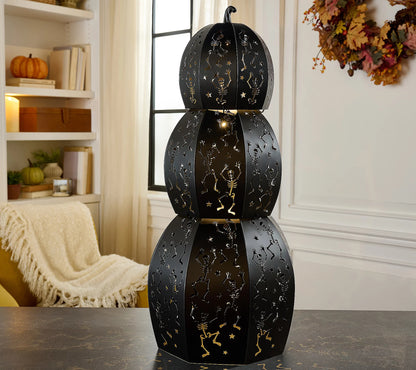 🎃Lit Metal Stackable Skeleton Pumpkn