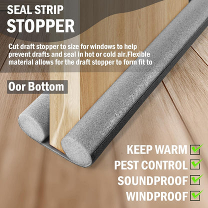 Door Bottom Sealing Strip, 1 Count Door Draft Stopper, Under Door Draft Noise Blocker, Home Essentials