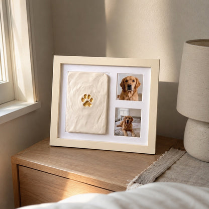 🐾DIY clay paw-print keepsake frame with space for two photos