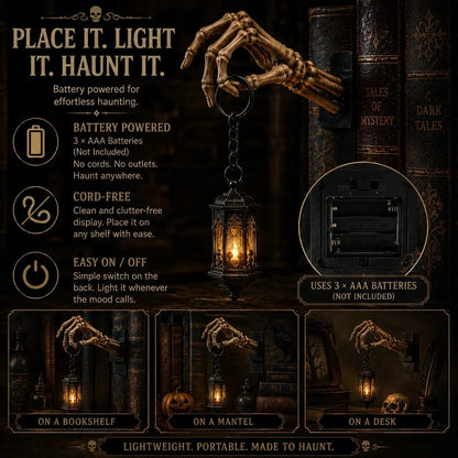 💀Skeleton Hand Lantern Bookshelf Light