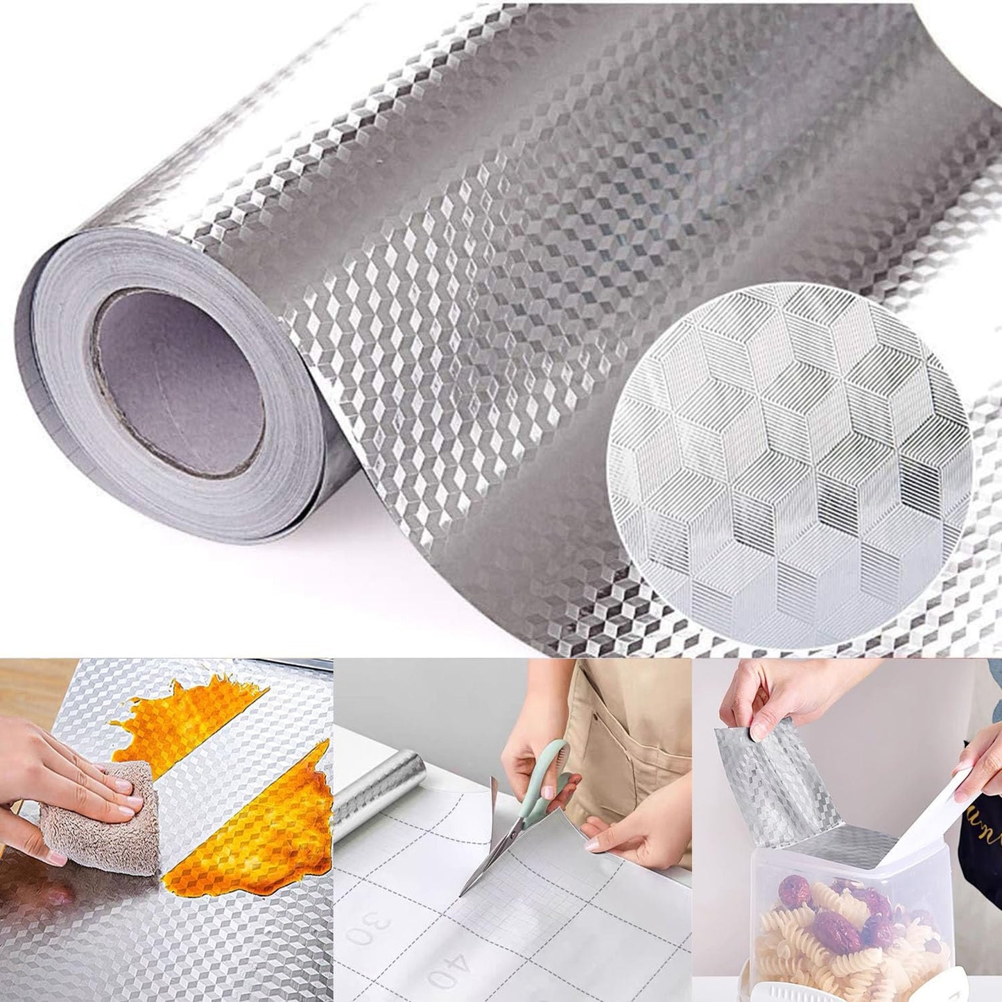 Waterproof Oil-Proof Peel and Stick Wallpaper Aluminum Foil Self Adhesive Wall Sticker 🛠️🏠