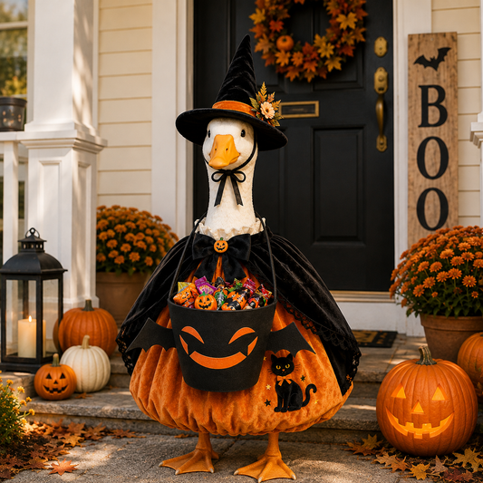 🎃 Vintage Velvet Witch Goose Outfit™ | Welcome Trick-or-Treaters in Style