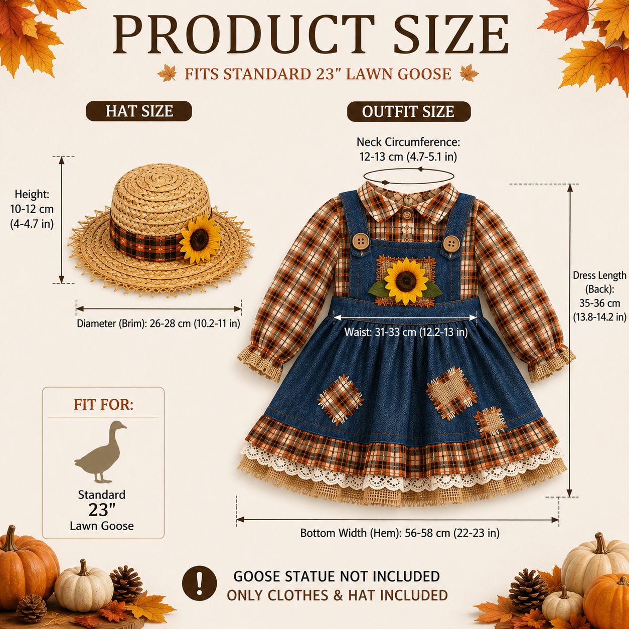 🌻New 23" Sunflower Harvest Goose Outfit™