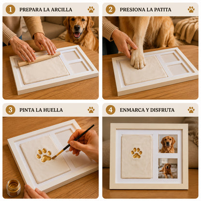🐾DIY clay paw-print keepsake frame with space for two photos