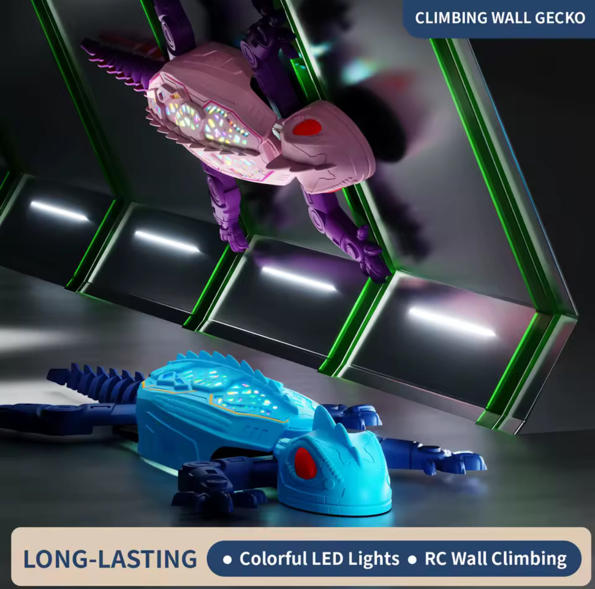 Remote Control Wall Climbing Lizard Toy — Ceiling & Floor Crawler