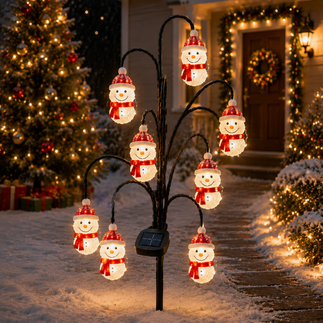 Scarf Snowman Lights