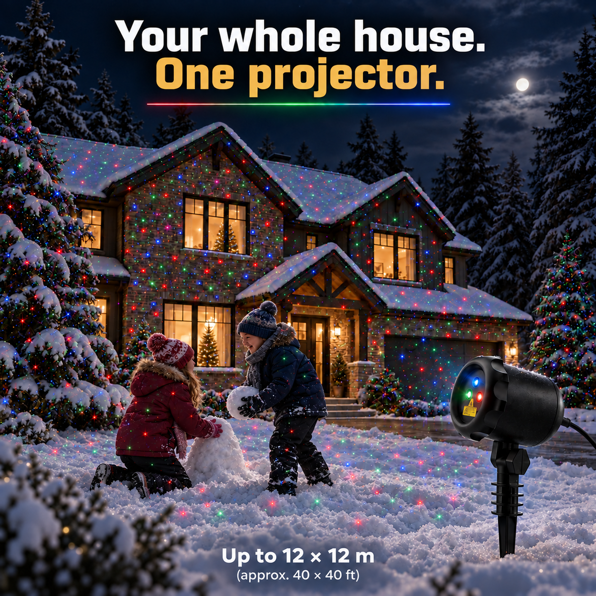 RGB Christmas Laser Projector – Outdoor Holiday Star Lights for Home & Yard 🎄✨