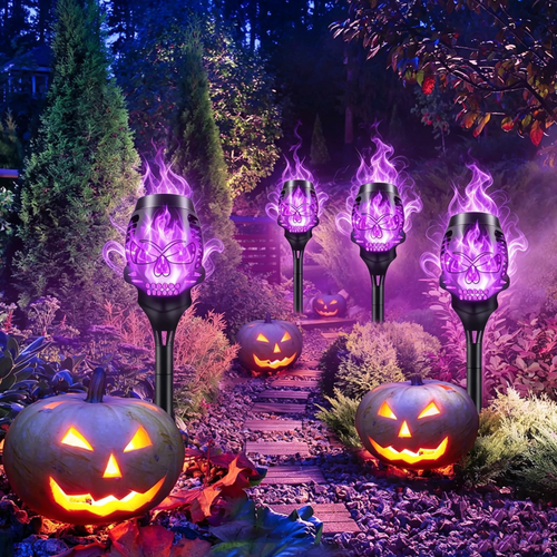 🔥Halloween Early Bird Special Sale 🔥 Halloween Solar Skull Flame Lights💀