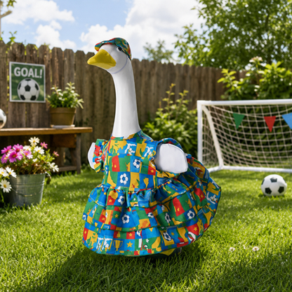 🦢VALORS TOP™World Cup Porch Goose Outfit for 23" Plastic/ Cement Goose Statues