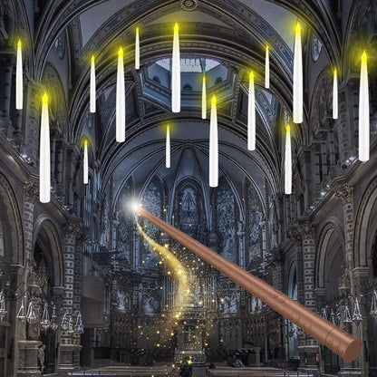 🪄🕯️ FLOATING FLAMELESS CANDLES WITH MAGIC WAND