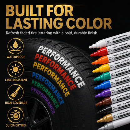 🏎️ Oil-Based Waterproof Tire Marker Pen | Give Your Tires A Custom Look