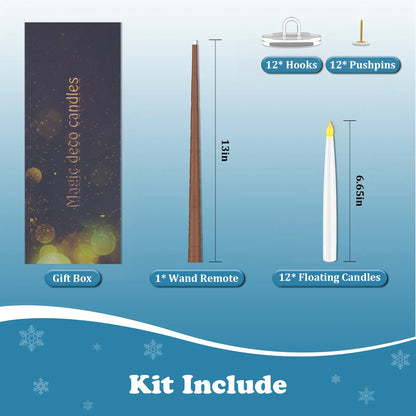 🪄🕯️ FLOATING FLAMELESS CANDLES WITH MAGIC WAND