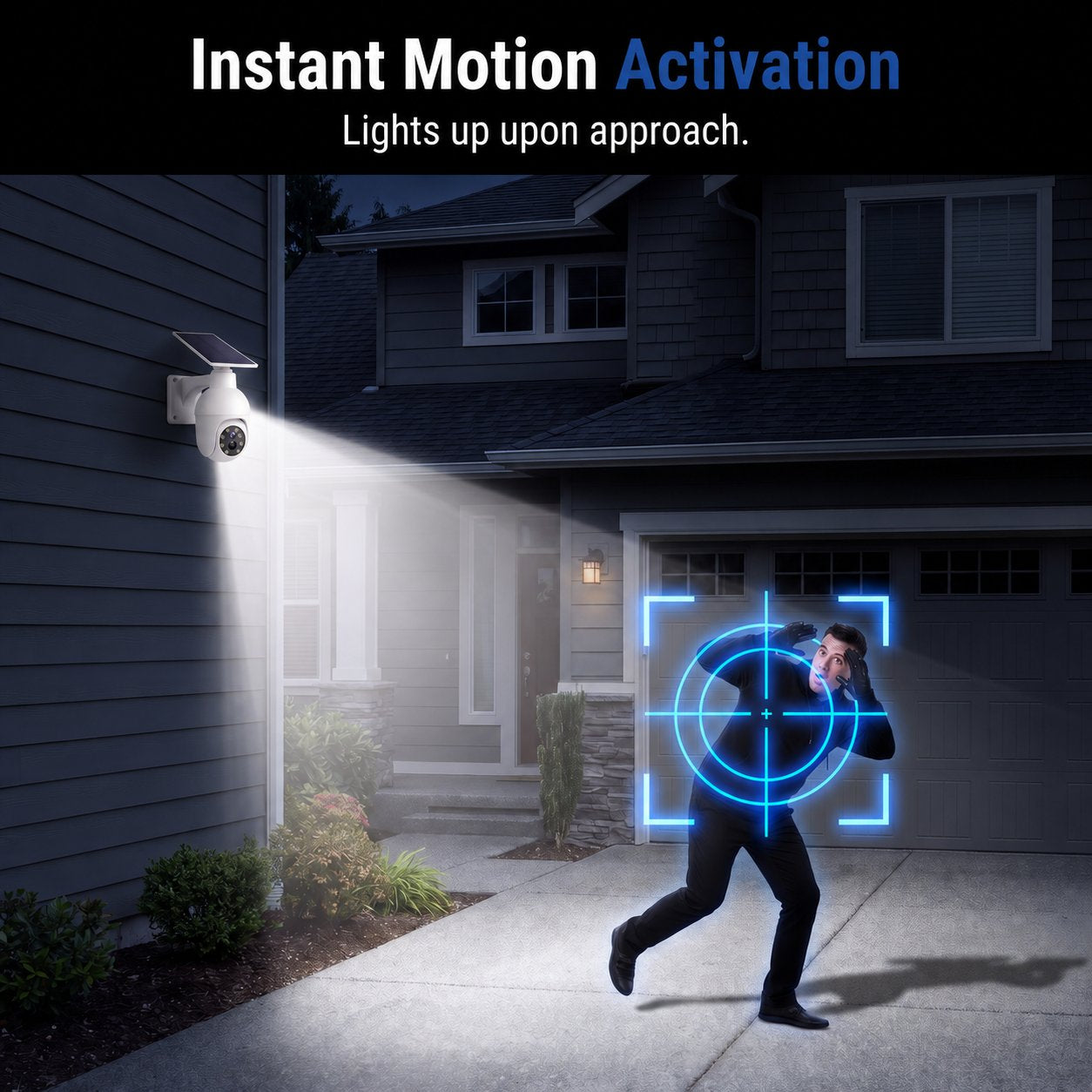 Solar-Powered Simulated Surveillance Camera Street Light